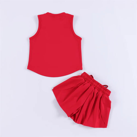 Red short set