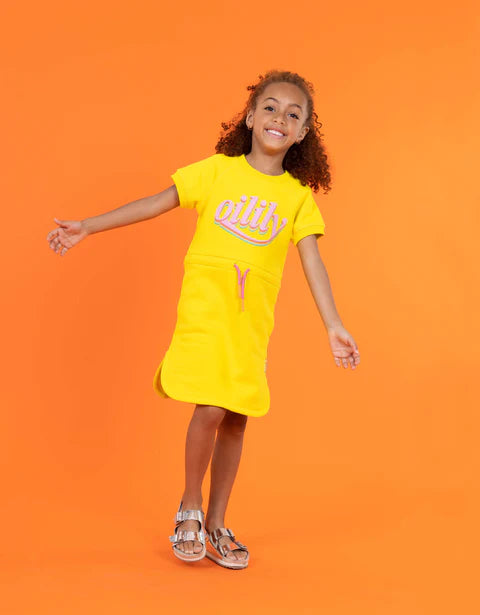 OILILY Deborah Yellow Logo Sweat Dress