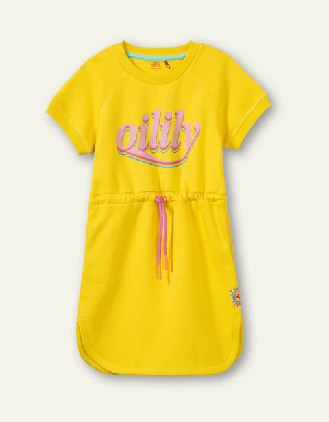 OILILY Deborah Yellow Logo Sweat Dress